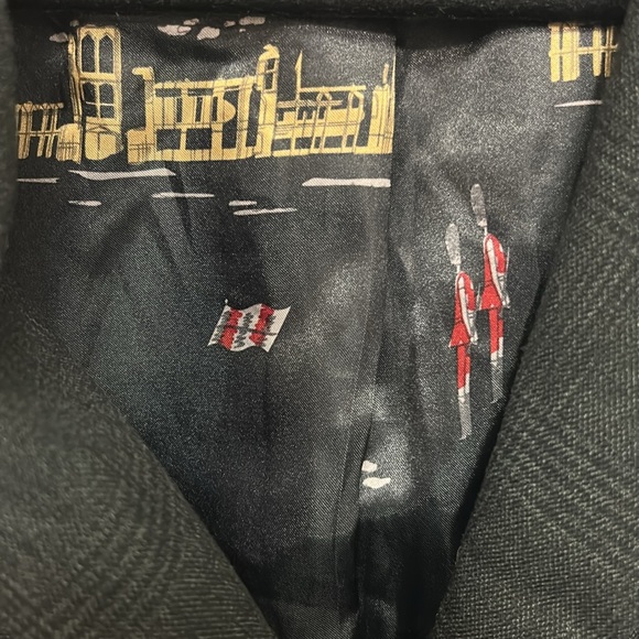 British Khaki Gray Plaid Elbow Patch Blazer Jacket Women's M - Picture 3 of 7